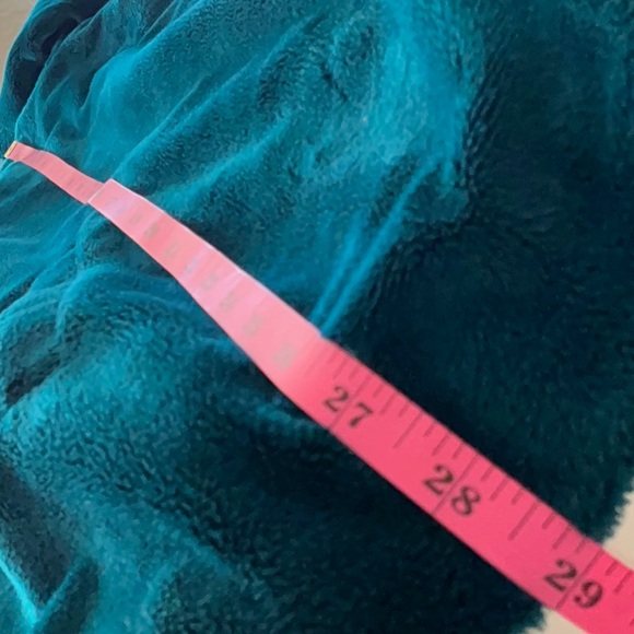 VINTAGE Susan Somers Collection zip front car coat. Teal w/ hood. - Picture 11 of 13